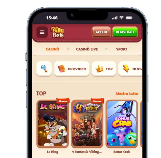 Billybets App e versione mobile del Casinò
